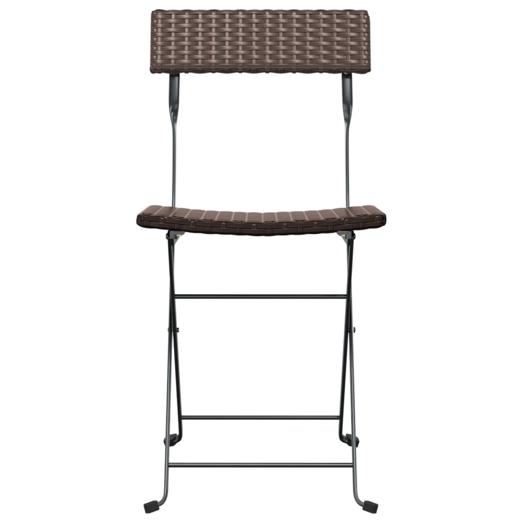 Bistrostoelen 6 st inklapbaar poly rattan en staal bruin