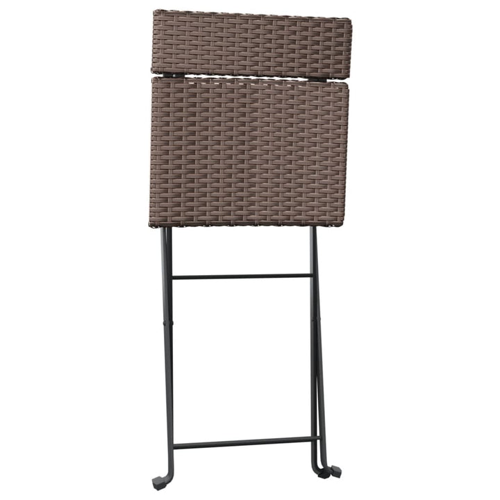 Bistrostoelen 6 st inklapbaar poly rattan en staal bruin