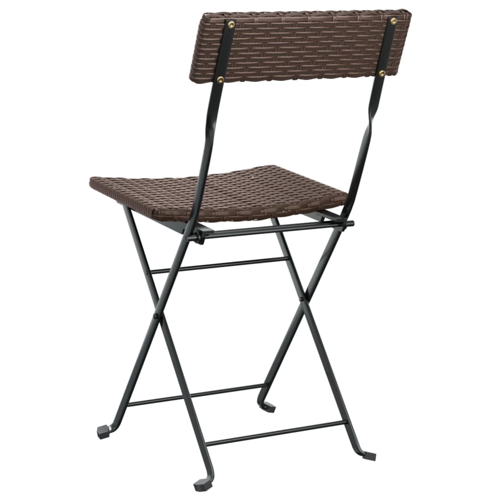 Bistrostoelen 6 st inklapbaar poly rattan en staal bruin