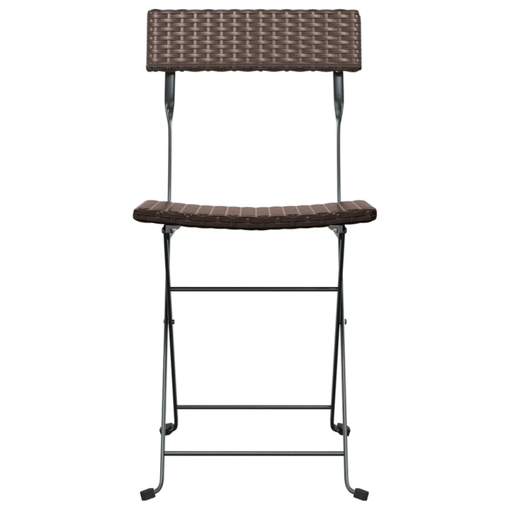 Bistrostoelen 8 st inklapbaar poly rattan en staal bruin