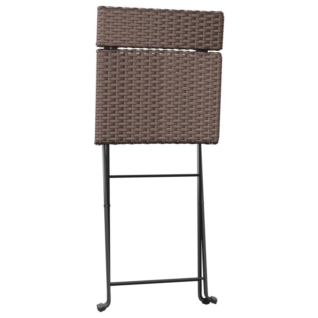 Bistrostoelen 8 st inklapbaar poly rattan en staal bruin