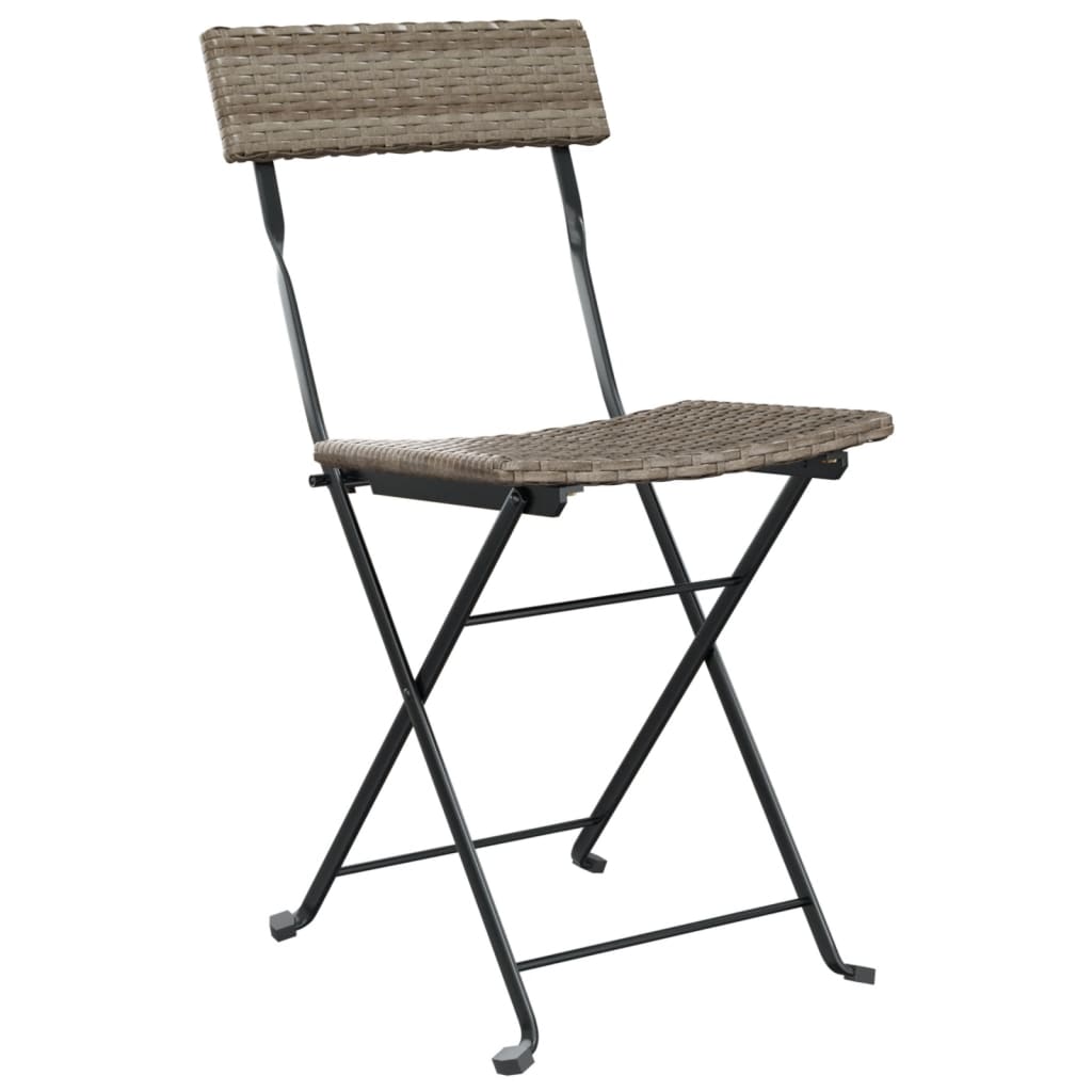 Bistrostoelen 4 st inklapbaar poly rattan en staal grijs