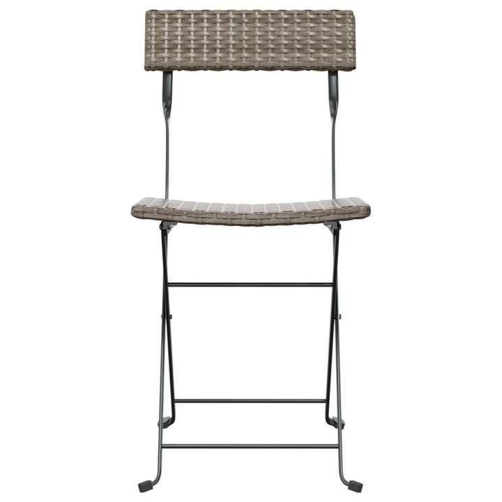 Bistrostoelen 4 st inklapbaar poly rattan en staal grijs