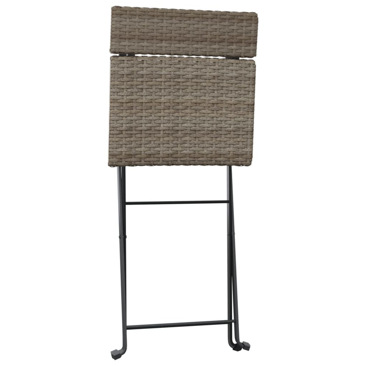 Bistrostoelen 4 st inklapbaar poly rattan en staal grijs