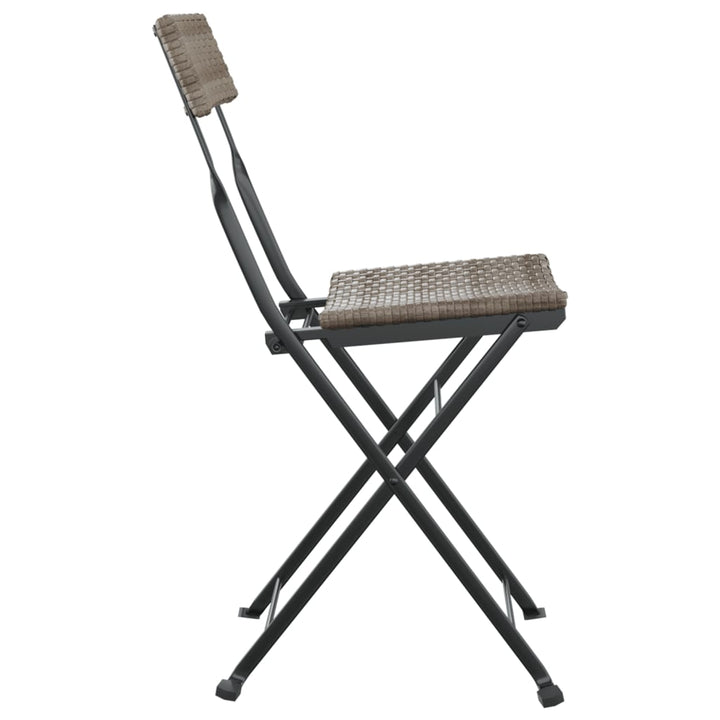 Bistrostoelen 4 st inklapbaar poly rattan en staal grijs