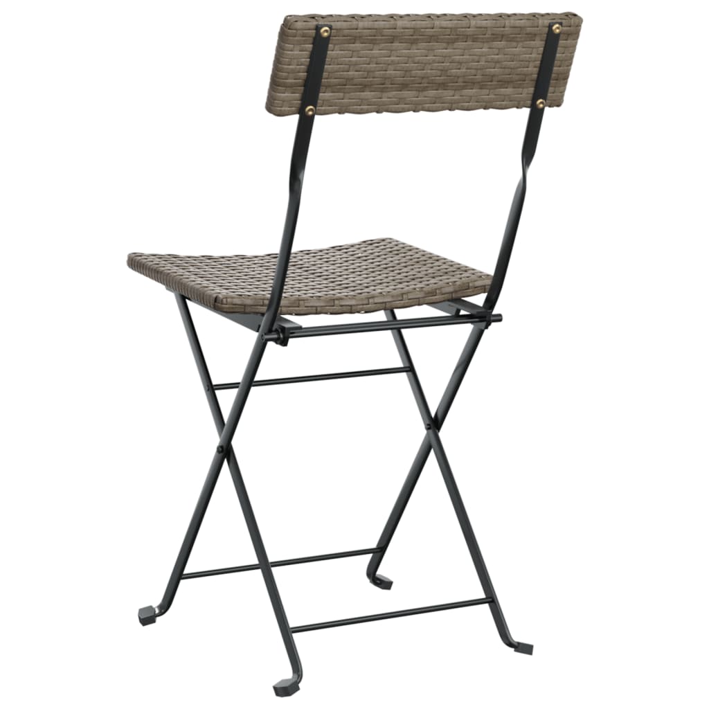 Bistrostoelen 4 st inklapbaar poly rattan en staal grijs