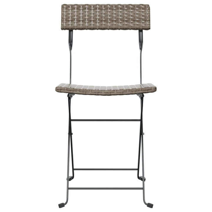 Bistrostoelen 6 st inklapbaar poly rattan en staal grijs