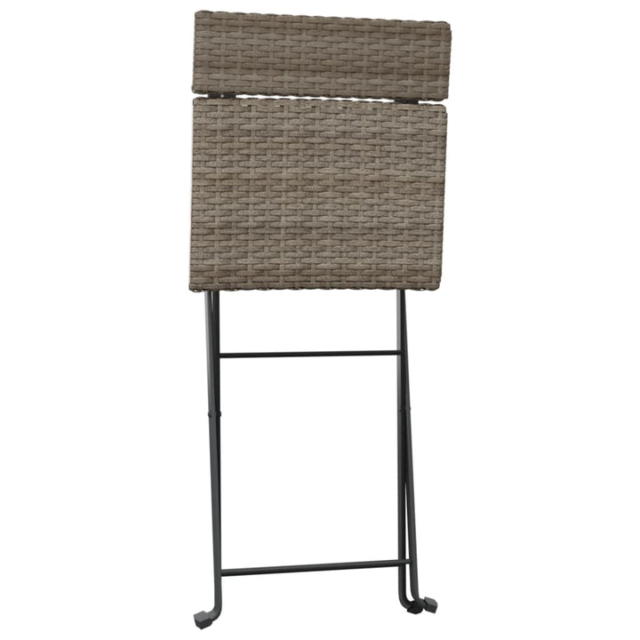 Bistrostoelen 6 st inklapbaar poly rattan en staal grijs