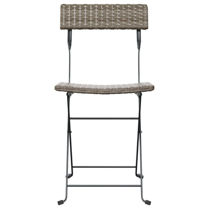 Bistrostoelen 8 st inklapbaar poly rattan en staal grijs