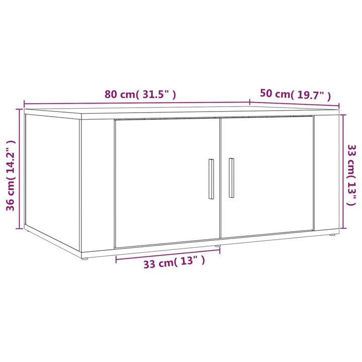 Salontafel 80x50x36 cm bewerkt hout sonoma eikenkleurig