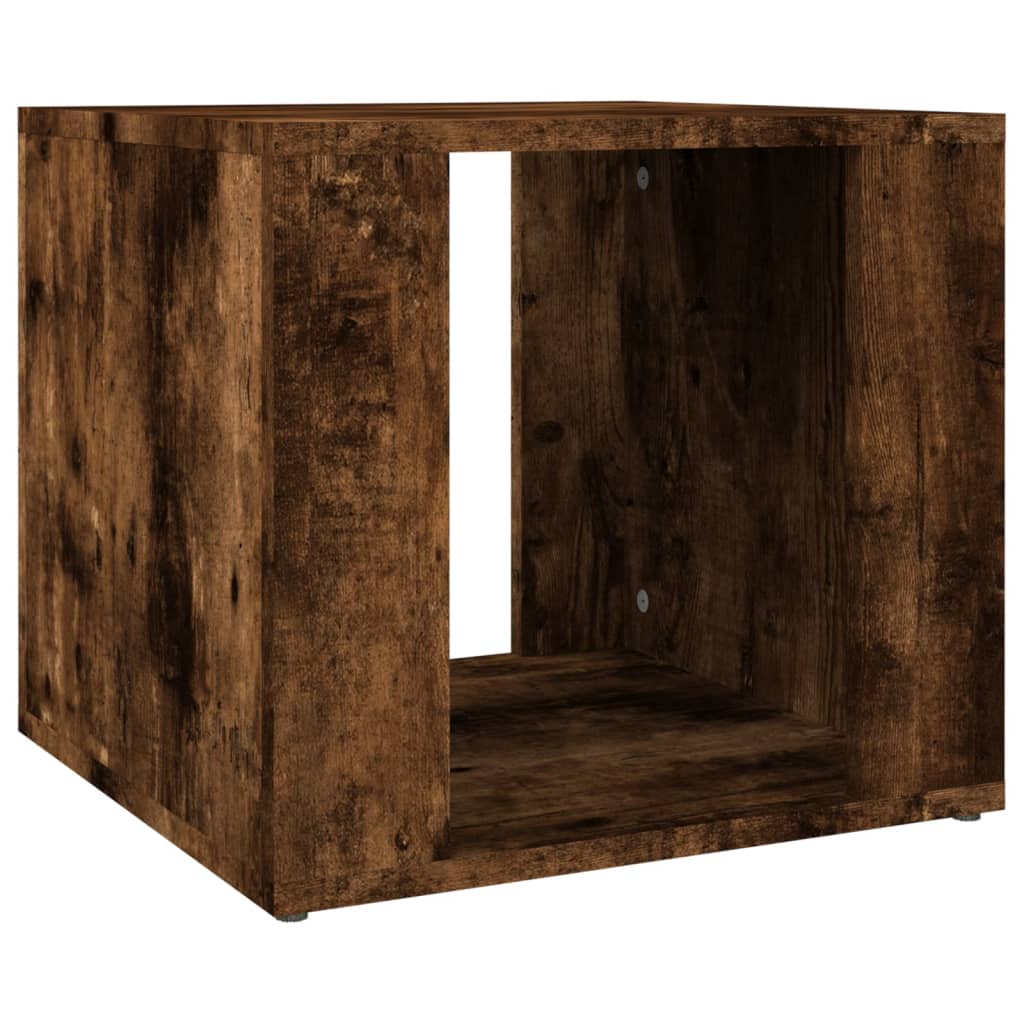 Nachtkastje 41x40x36 cm bewerkt hout gerookt eikenkleurig