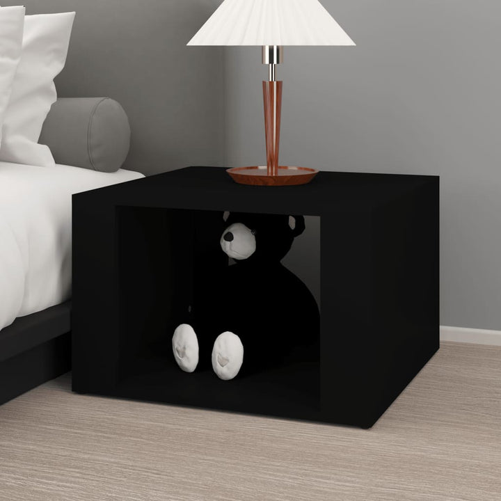 Nachtkastje 57x55x36 cm bewerkt hout zwart