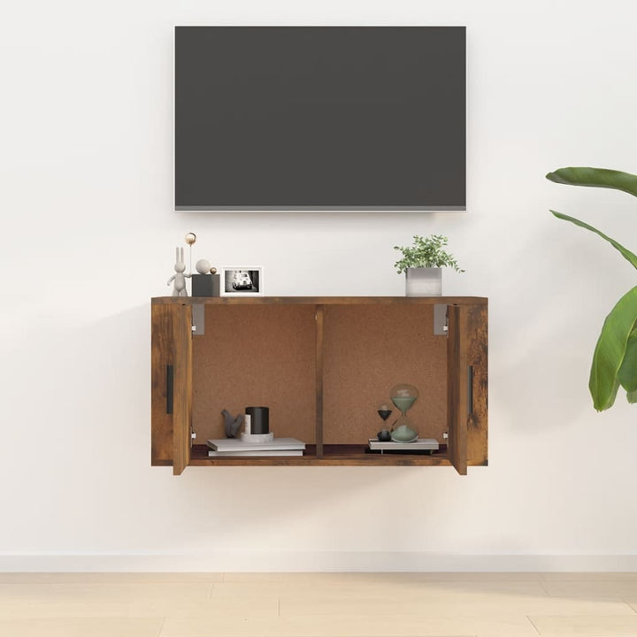 Tv-wandmeubel 80x34,5x40 cm gerookt eikenkleurig