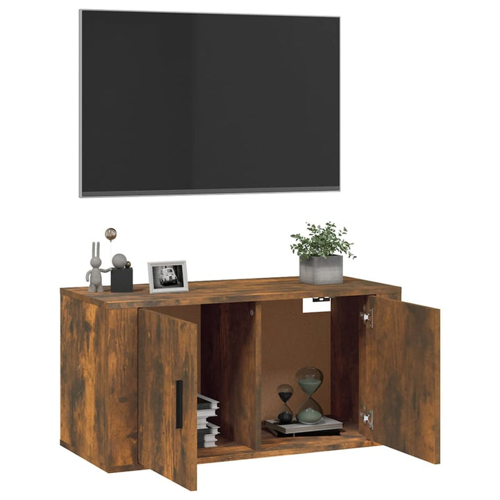 Tv-wandmeubel 80x34,5x40 cm gerookt eikenkleurig