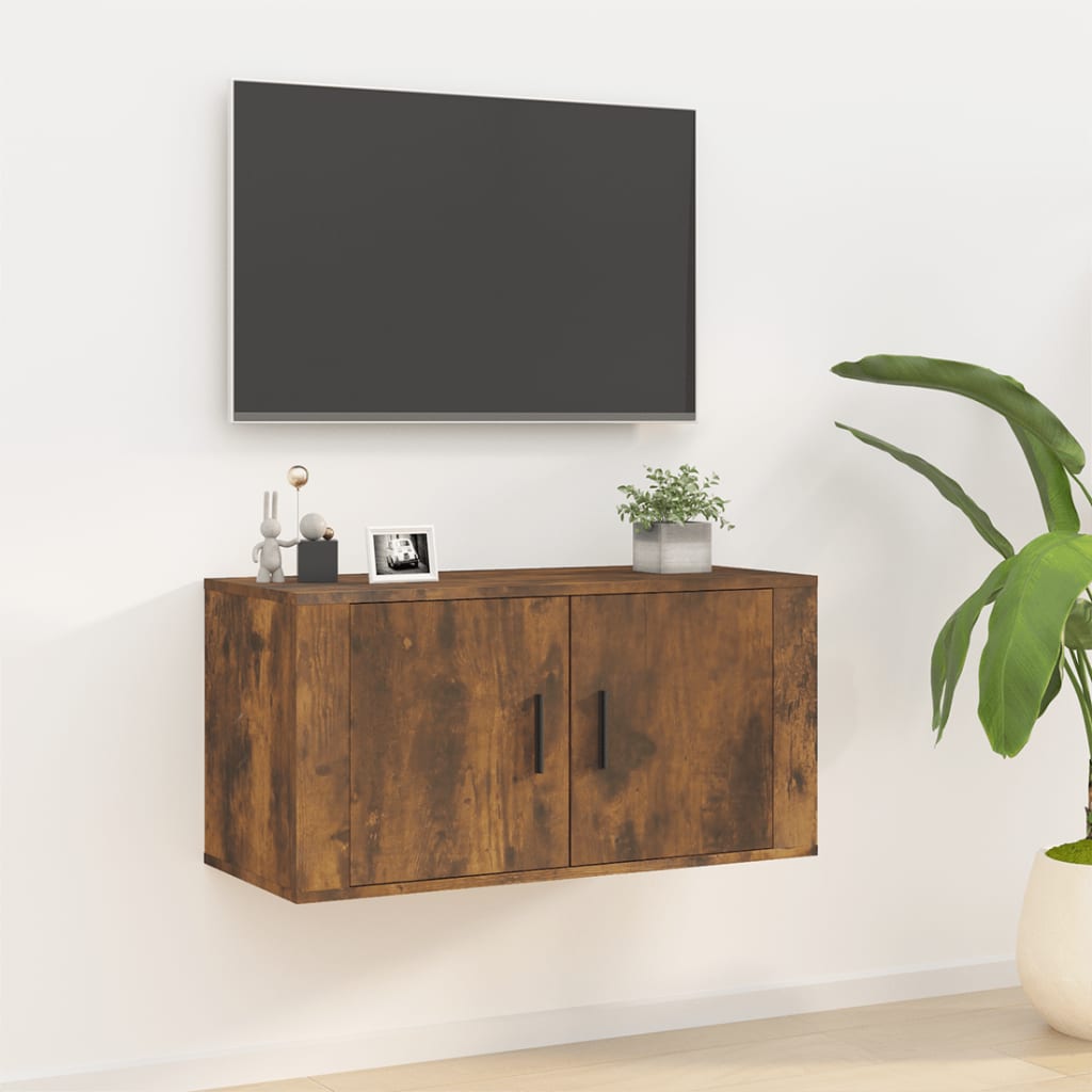 Tv-wandmeubel 80x34,5x40 cm gerookt eikenkleurig