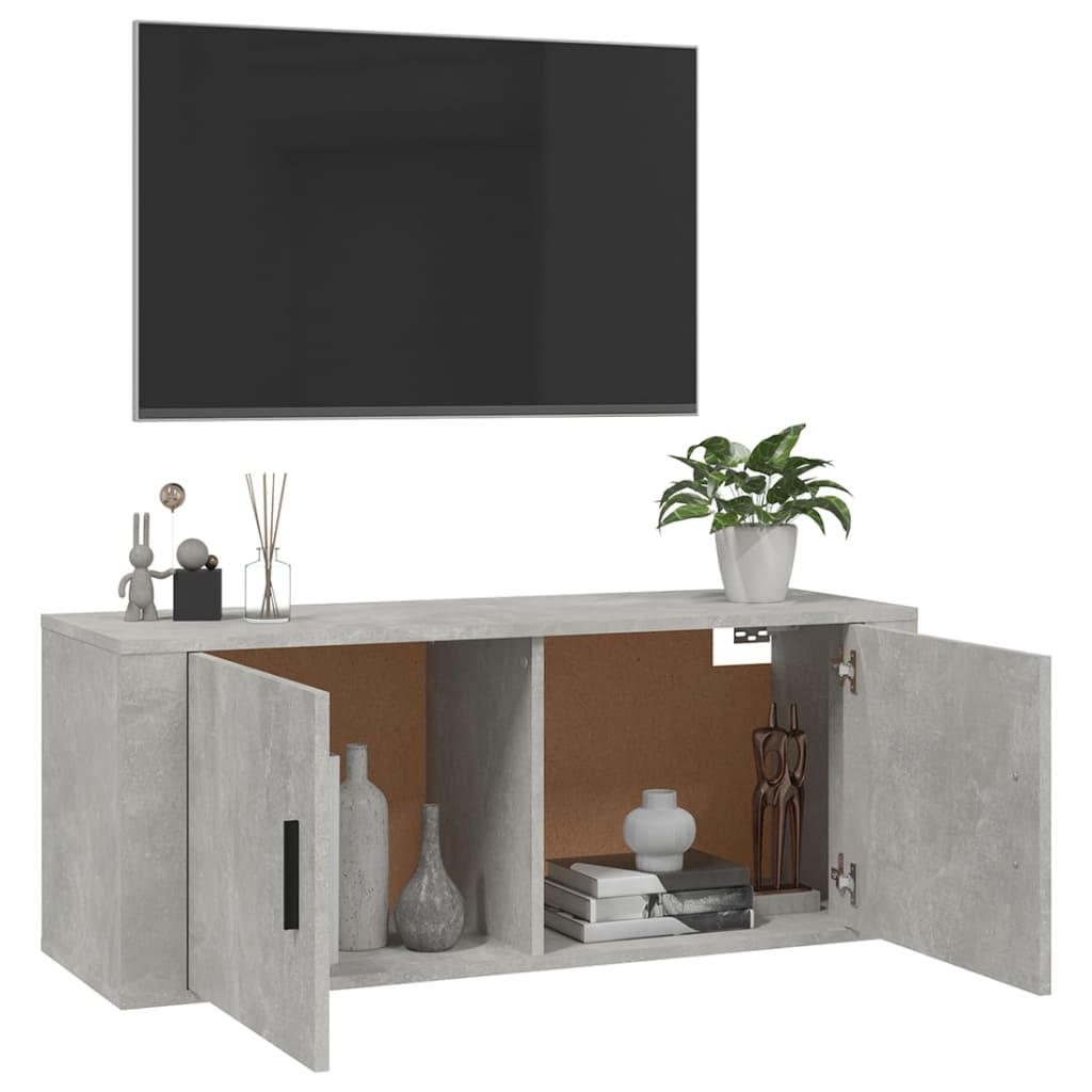 Tv-wandmeubel 100x34,5x40 cm betongrijs