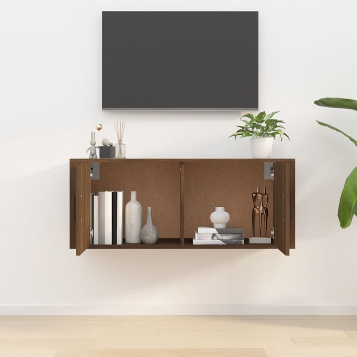 Tv-wandmeubel 100x34,5x40 cm bruineikenkleurig