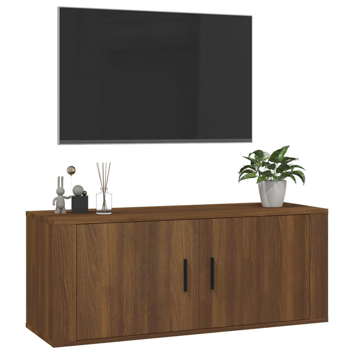 Tv-wandmeubel 100x34,5x40 cm bruineikenkleurig