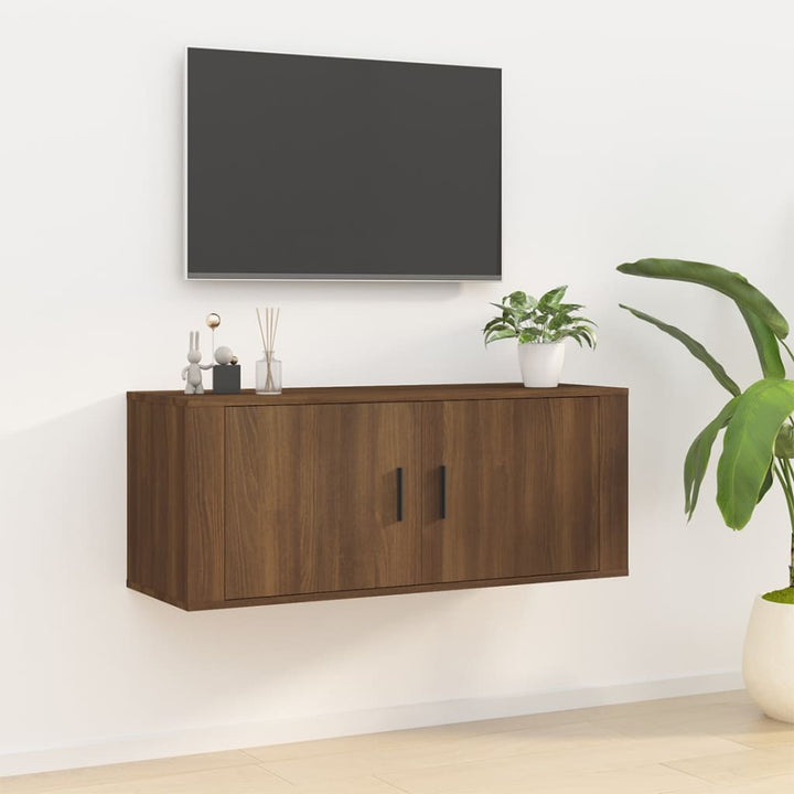 Tv-wandmeubel 100x34,5x40 cm bruineikenkleurig