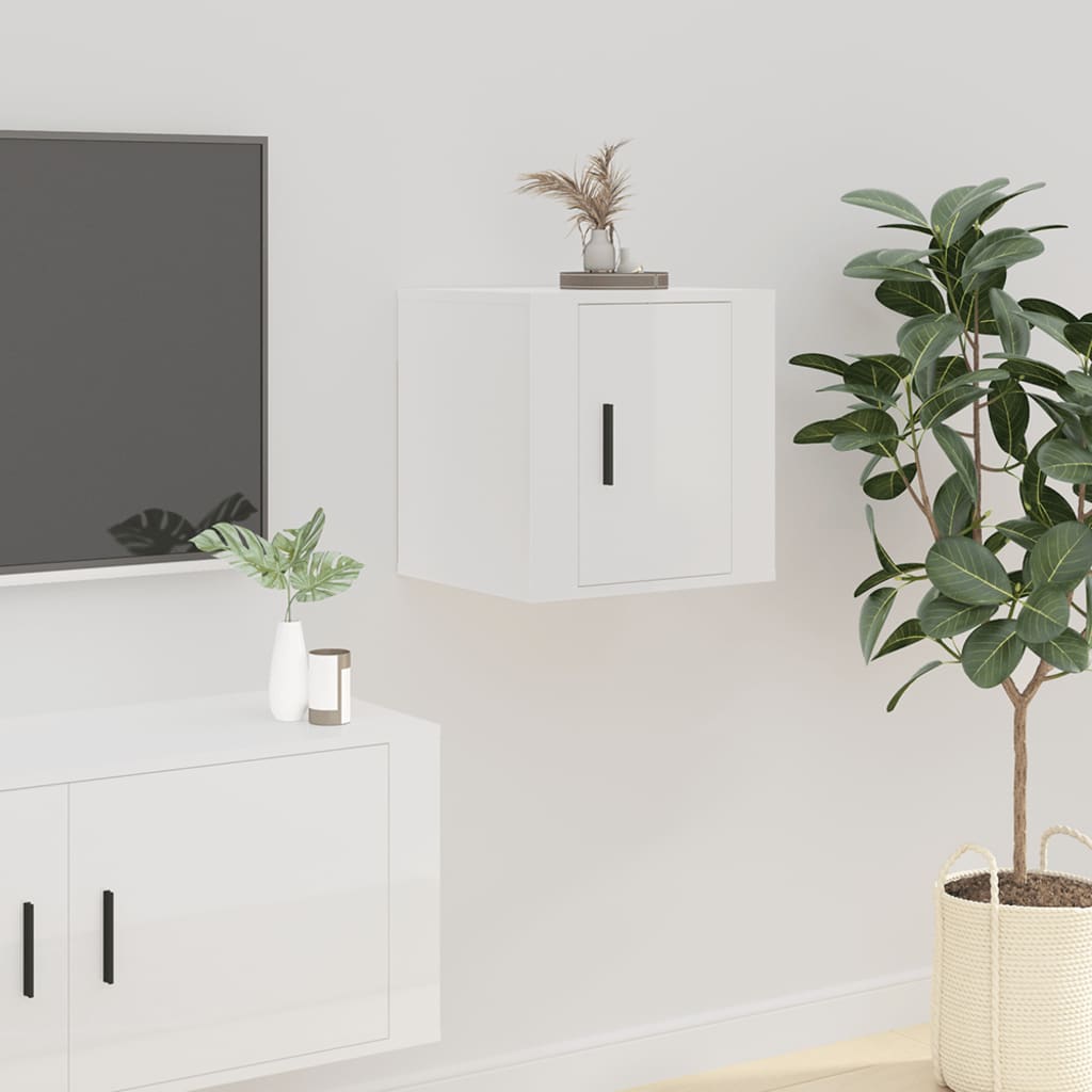 Tv-wandmeubel 40x34,5x40 cm hoogglans wit