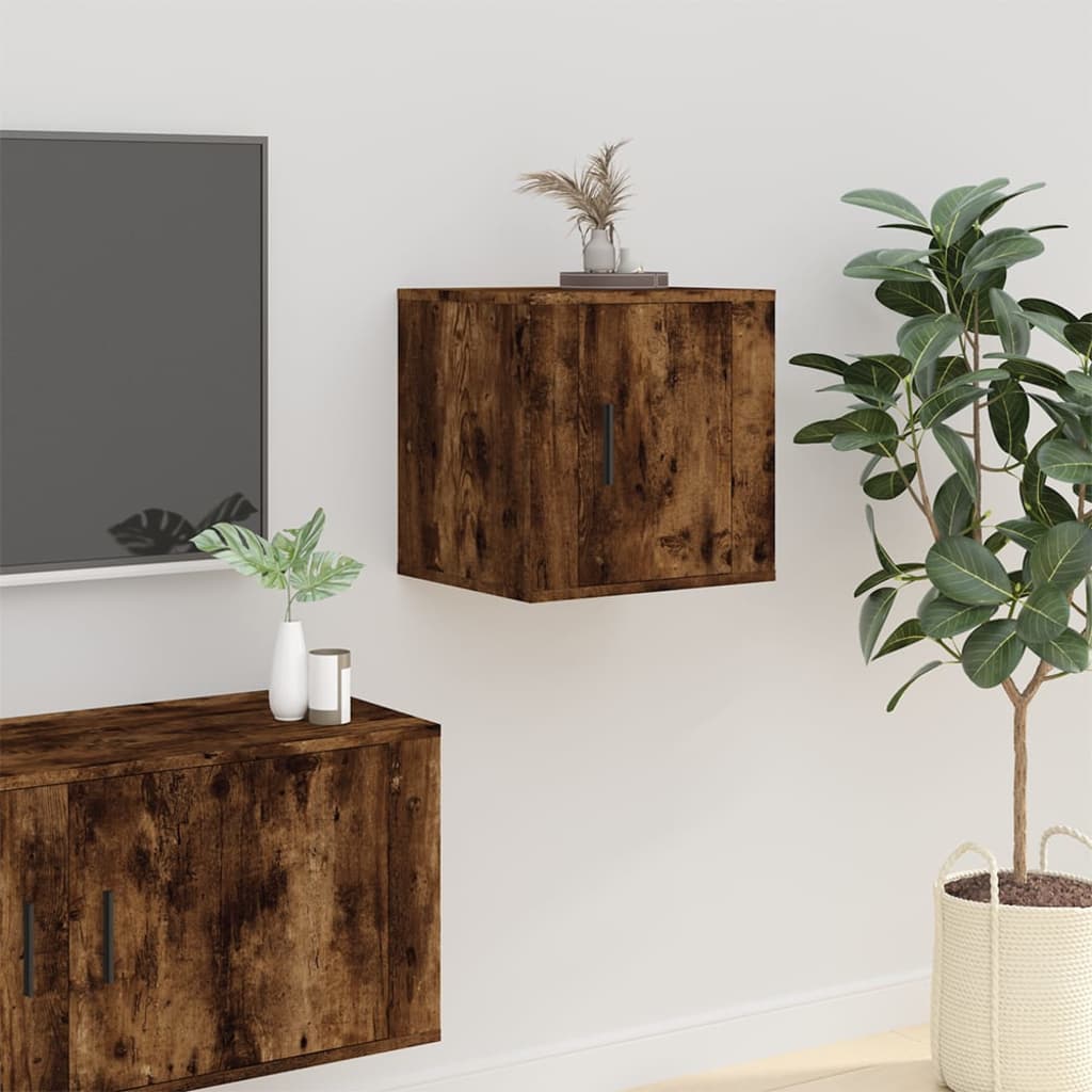 Tv-wandmeubels 2 st 40x34,5x40 cm gerookt eikenkleurig