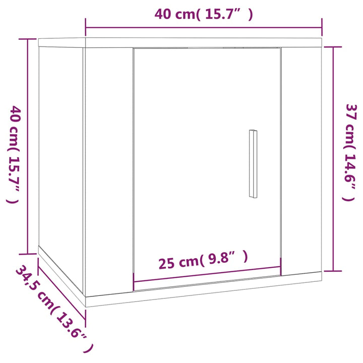 Tv-wandmeubels 2 st 40x34,5x40 cm bruineikenkleurig