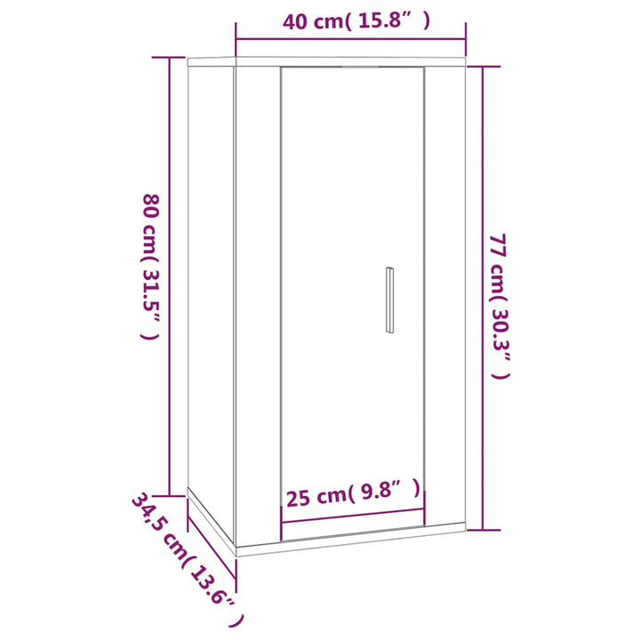 Tv-wandmeubel 40x34,5x80 cm bruineikenkleurig