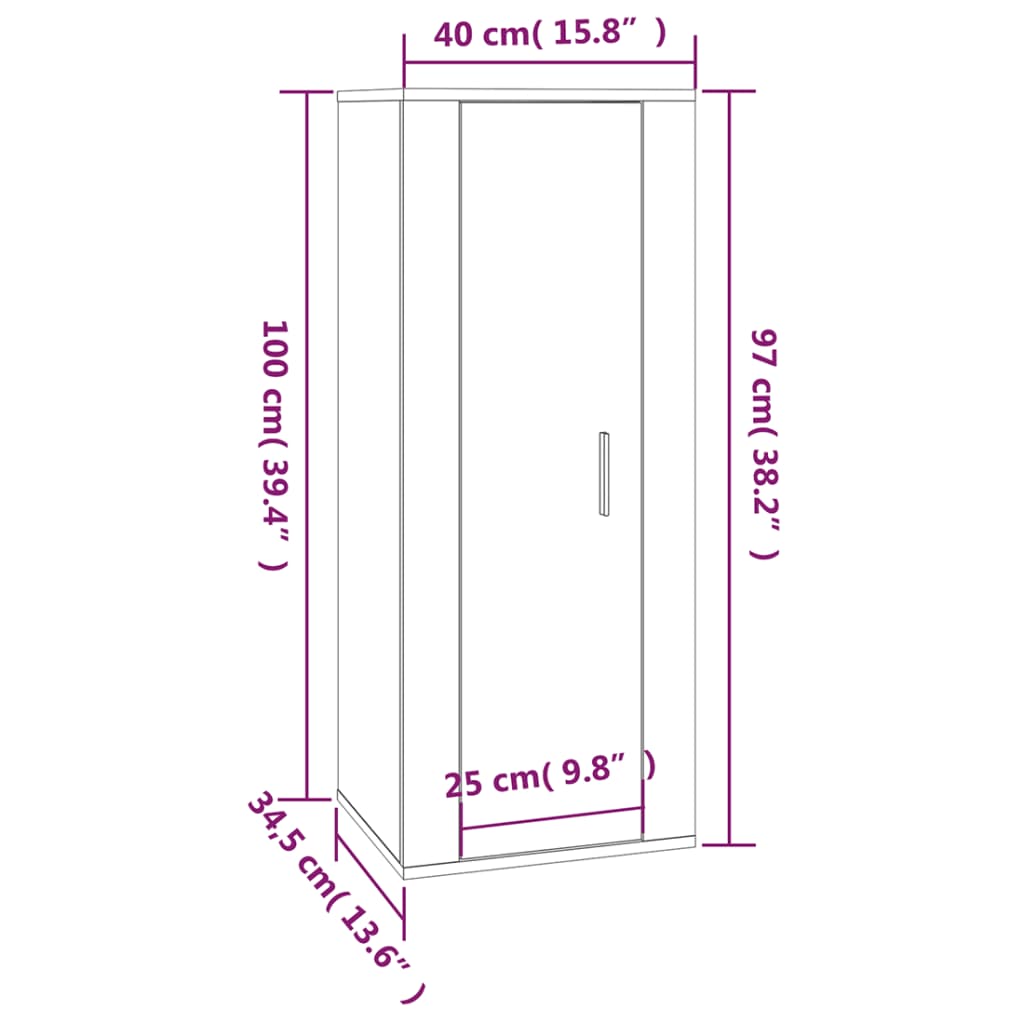 Tv-wandmeubel 40x34,5x100 cm sonoma eikenkleurig