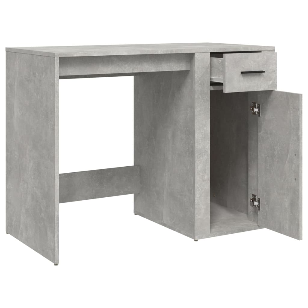 Bureau 100x49x75 cm bewerkt hout betongrijs