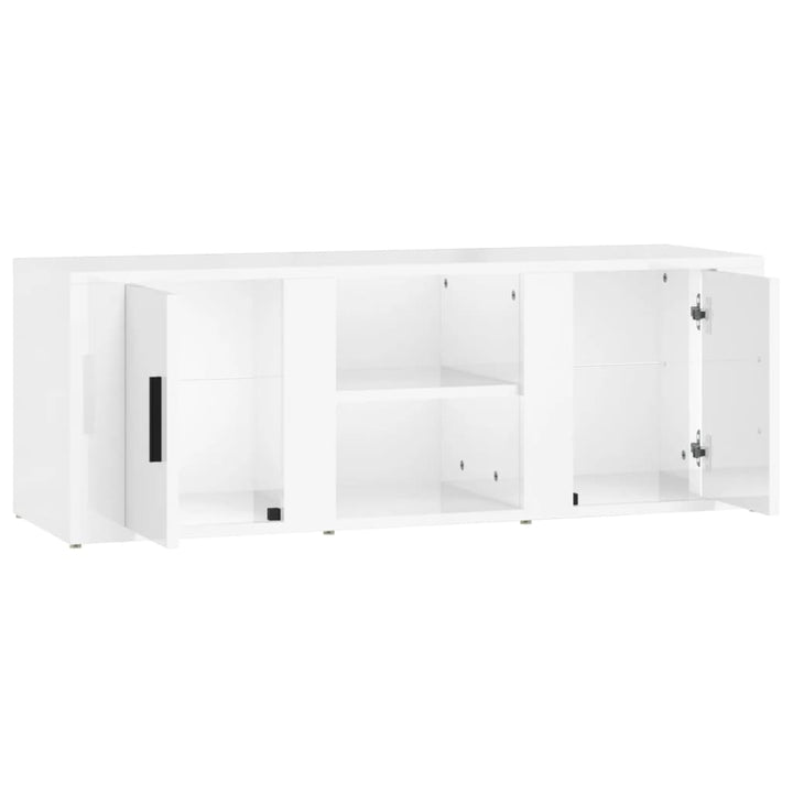 Tv-meubel 100x31,5x35 cm bewerkt hout hoogglans wit
