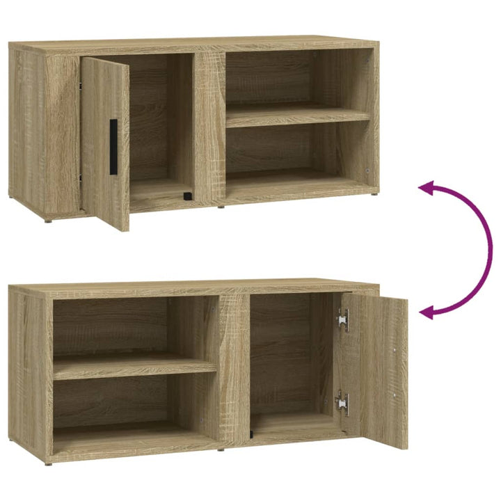 Tv-meubels 2 st 80x31,5x36 cm bewerkt hout sonoma eikenkleurig