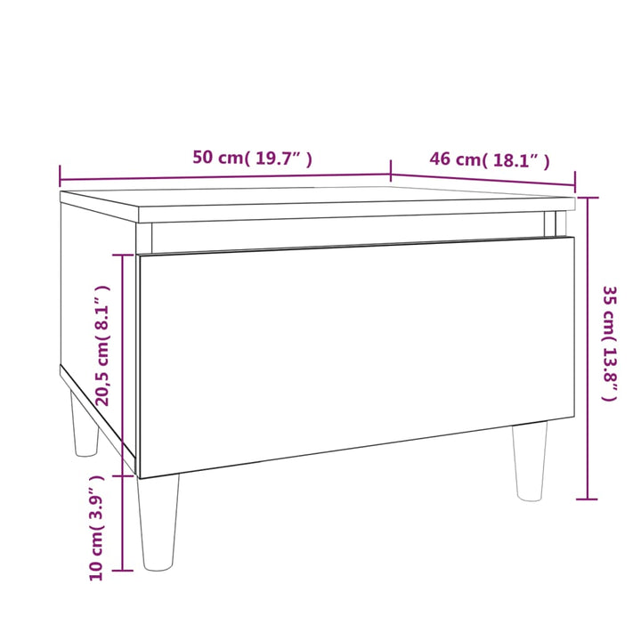 Bijzettafel 50x46x35 cm bewerkt hout sonoma eikenkleurig