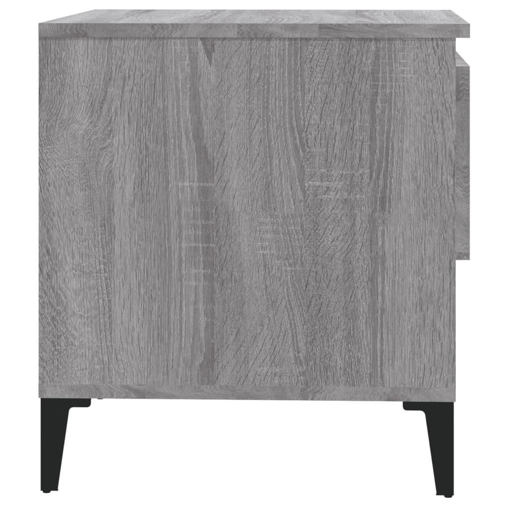 Bijzettafels 2 st 50x46x50 cm bewerkt hout grijs sonoma eiken