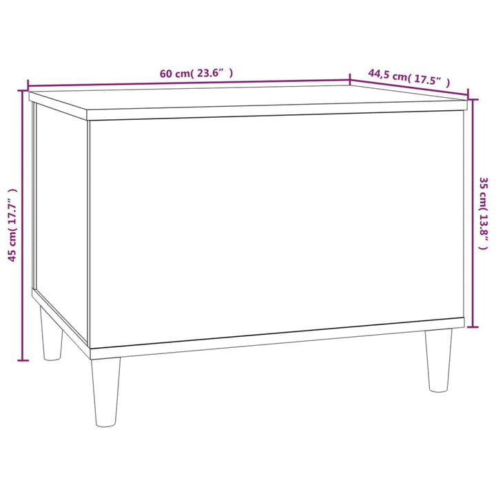 Salontafel 60x44,5x45 cm bewerkt hout betongrijs