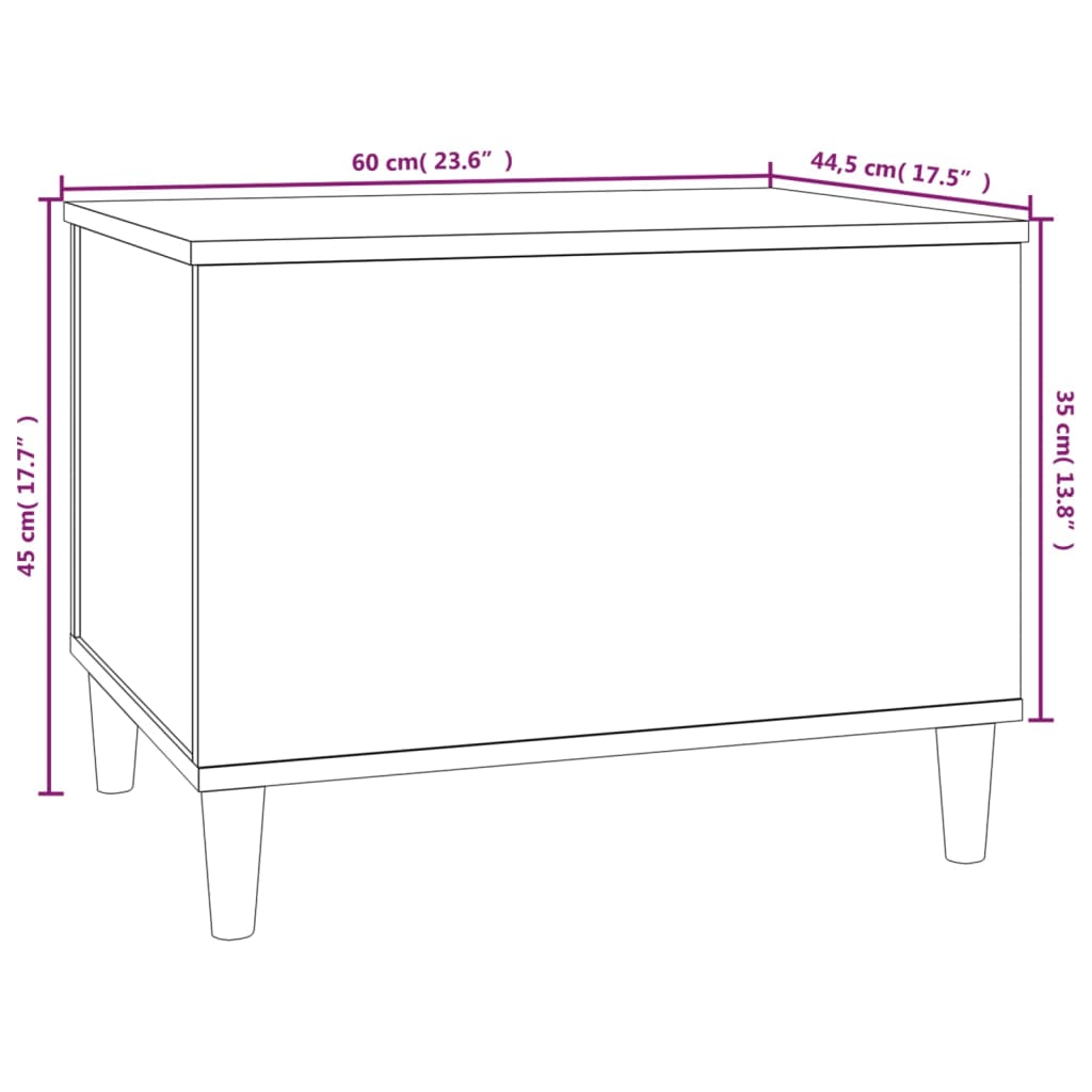 Salontafel 60x44,5x45 cm bewerkt hout gerookt eikenkleurig