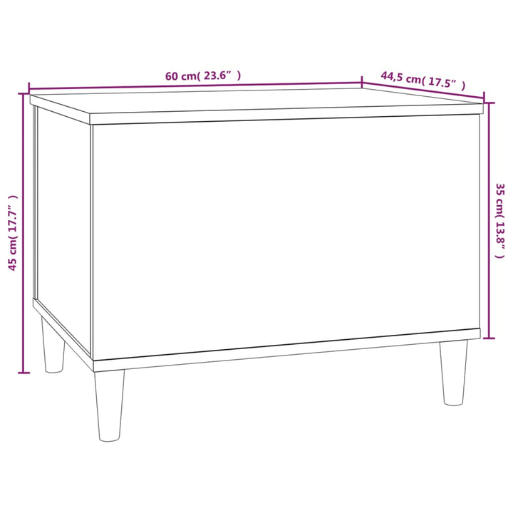 Salontafel 60x44,5x45 cm bewerkt hout bruineikenkleurig