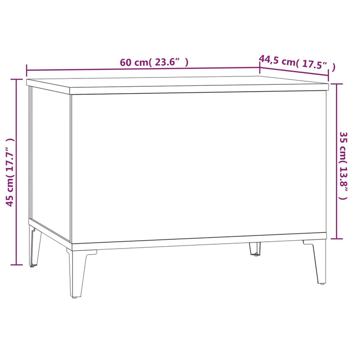 Salontafel 60x44,5x45 cm bewerkt hout gerookt eikenkleurig