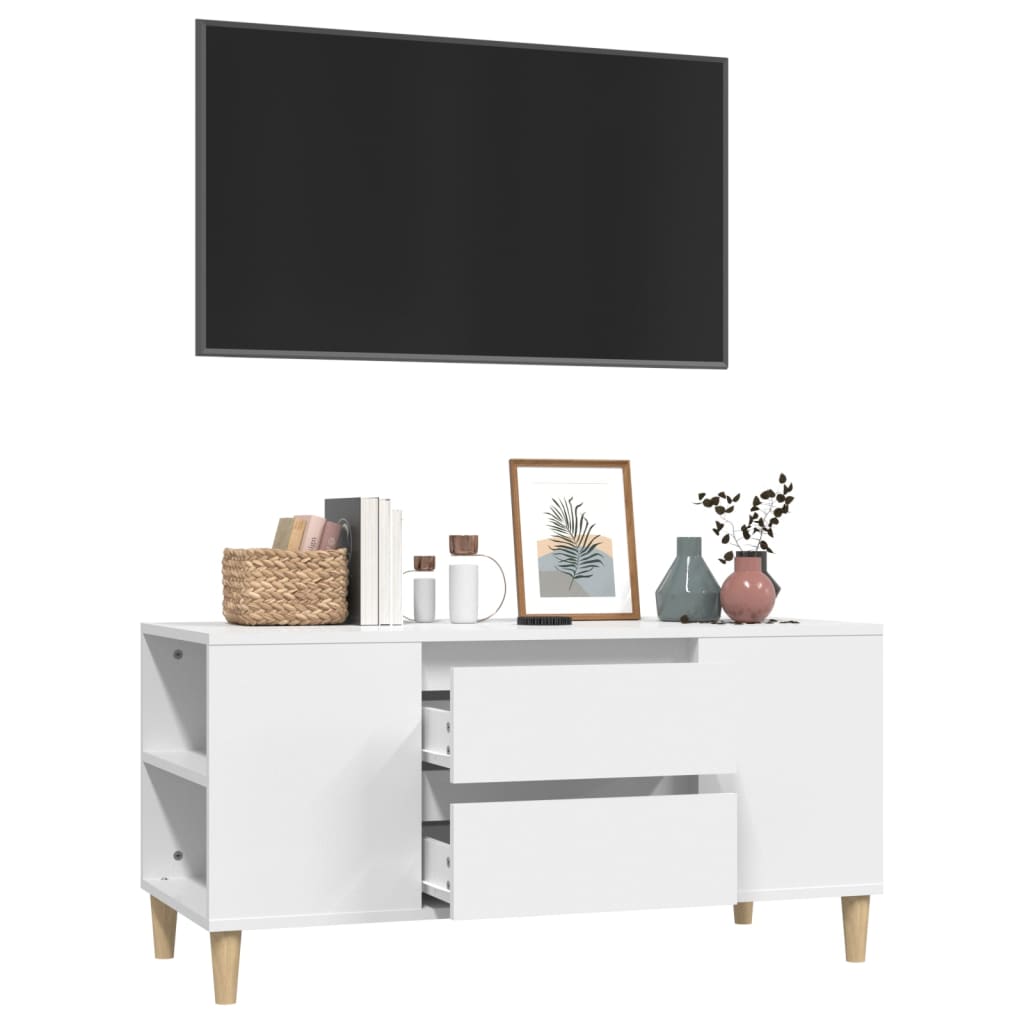 Tv-meubel 102x44,5x50 cm bewerkt hout wit