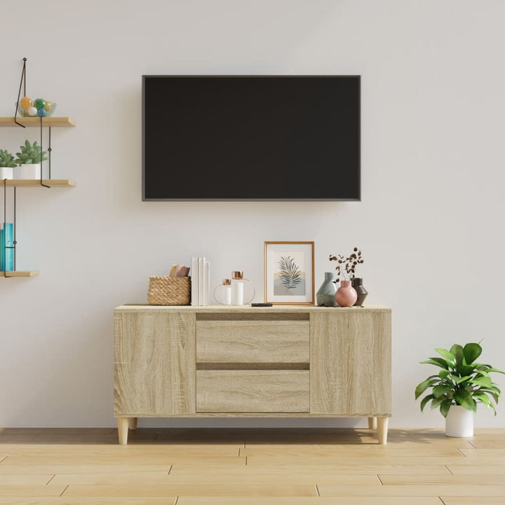 Tv-meubel 102x44,5x50 cm bewerkt hout sonoma eikenkleurig