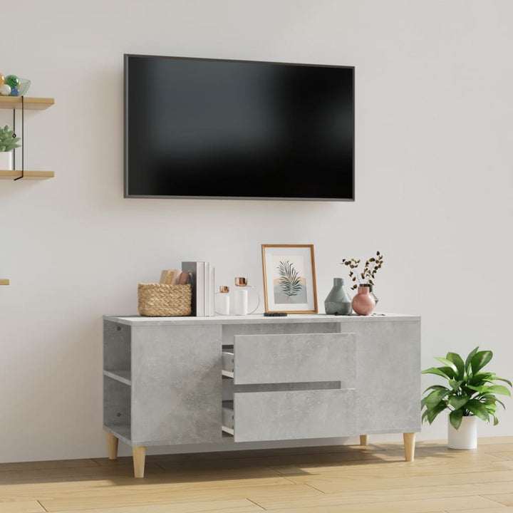 Tv-meubel 102x44,5x50 cm bewerkt hout betongrijs