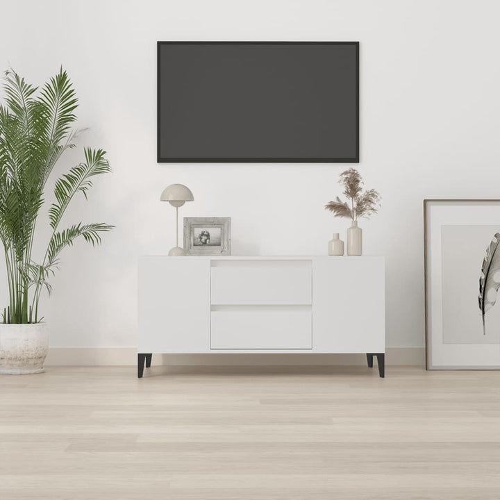 Tv-meubel 102x44,5x50 cm bewerkt hout wit