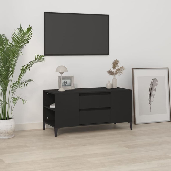 Tv-meubel 102x44,5x50 cm bewerkt hout zwart