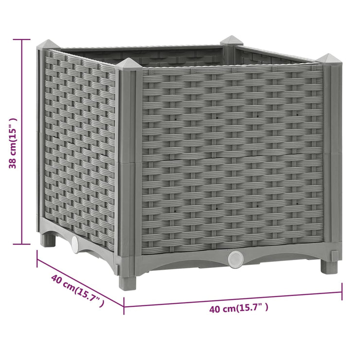 Plantenbak verhoogd 40x40x38 cm polypropeen