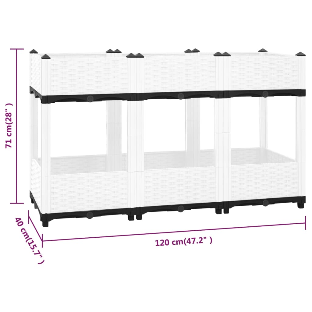 Plantenbak verhoogd 120x40x71 cm polypropeen