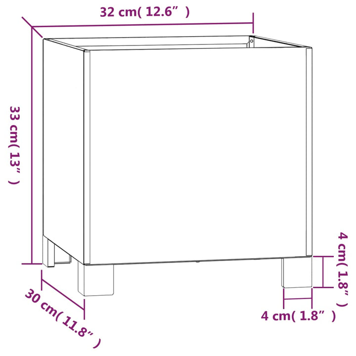 Plantenbakken met poten 2 st roestig 32x30x33 cm cortenstaal