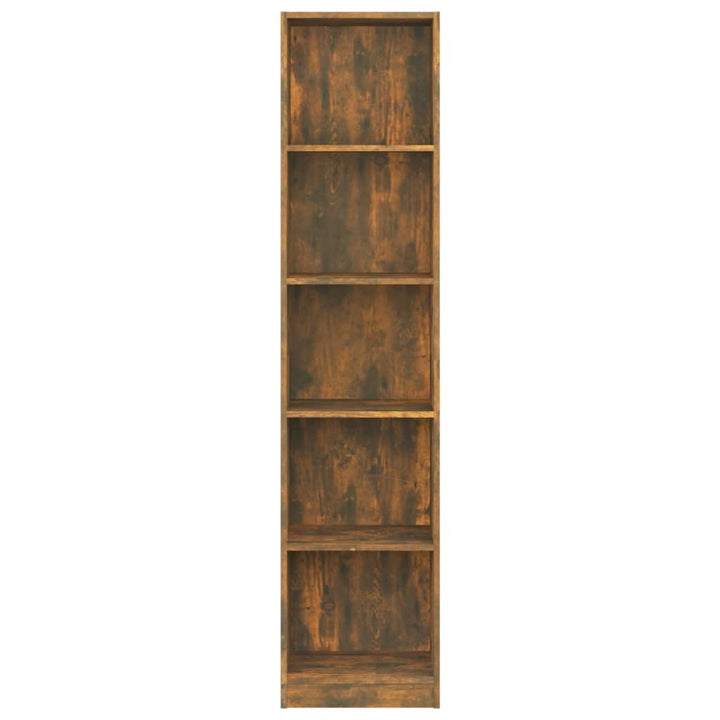 Boekenkast 40x24x175 cm bewerkt hout gerookt eikenkleurig