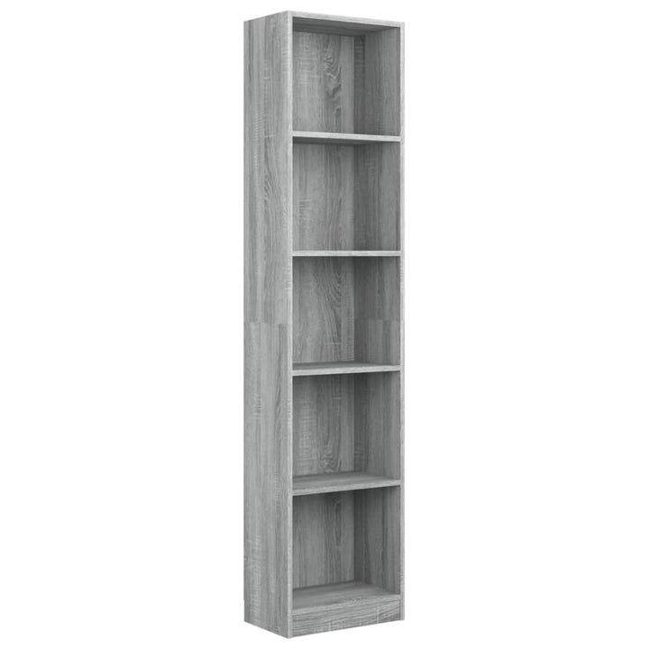 Boekenkast 40x24x175 cm bewerkt hout grijs sonoma eikenkleurig