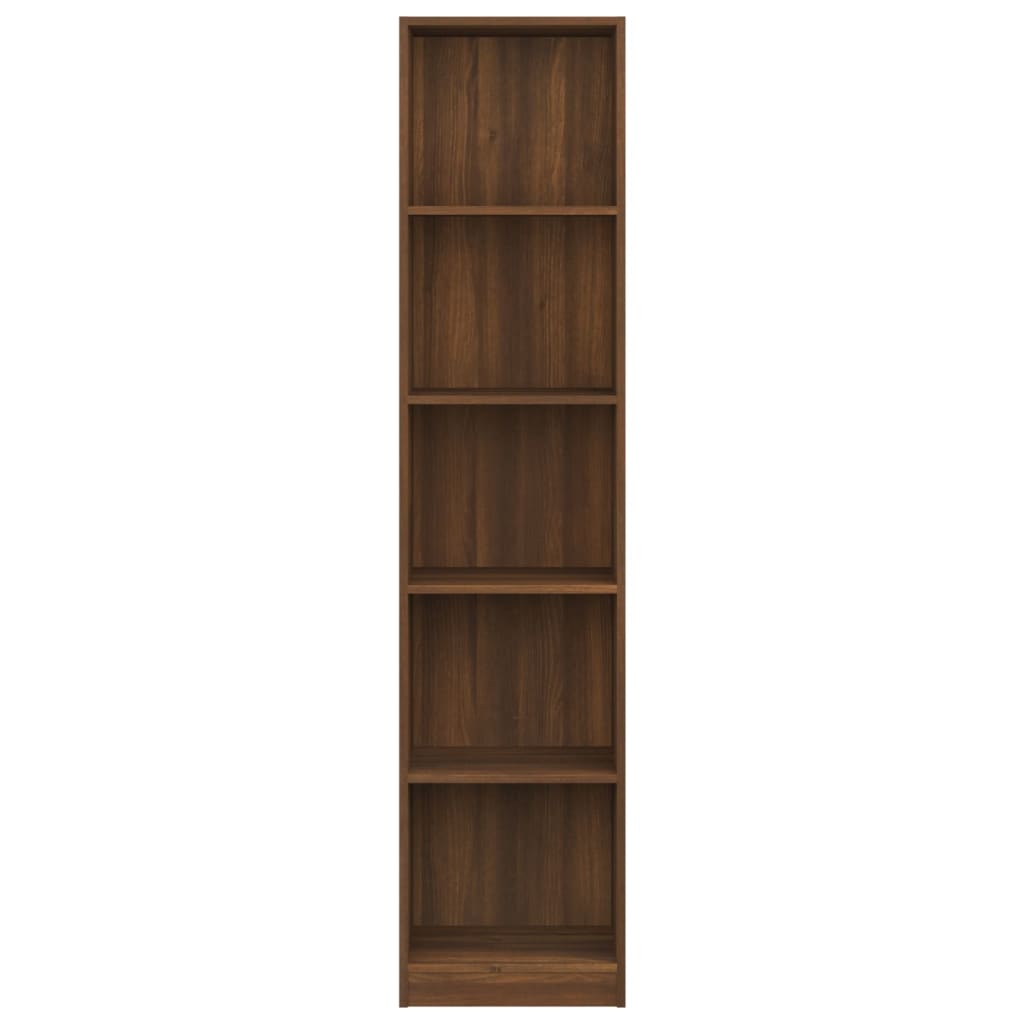 Boekenkast 40x24x175 cm bewerkt hout bruineikenkleurig