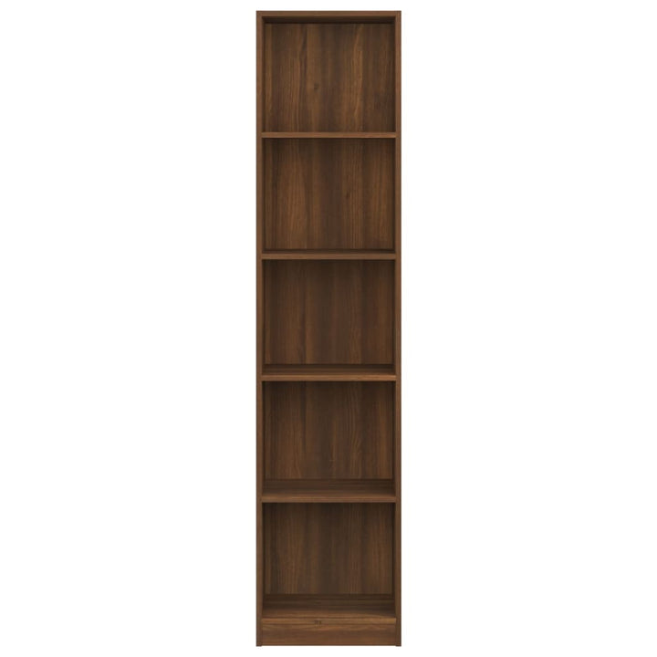 Boekenkast 40x24x175 cm bewerkt hout bruineikenkleurig