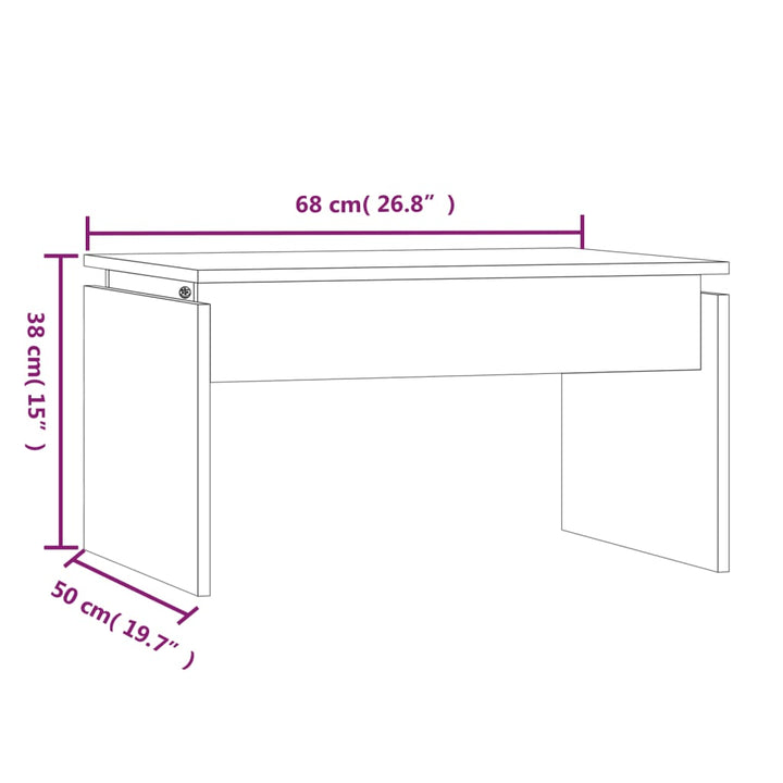 Salontafel 68x50x38 cm bewerkt hout gerookt eikenkleurig